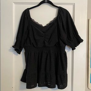 Torrid size 0 Black Babydoll Blouse